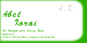 abel korai business card